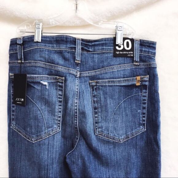 Joe's Charlie Navy High-Rise Distressed Skinny Jeans - Picture 6 of 6